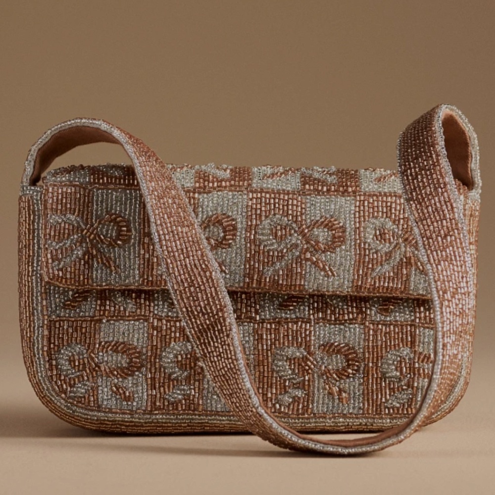 Anthropologie Fiona Bow Beaded Bag